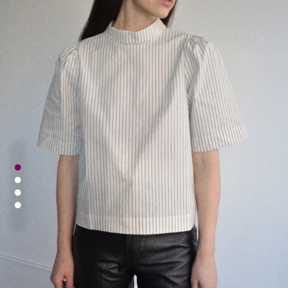 Striped White Women's Top